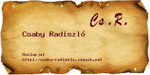 Csaby Radiszló névjegykártya